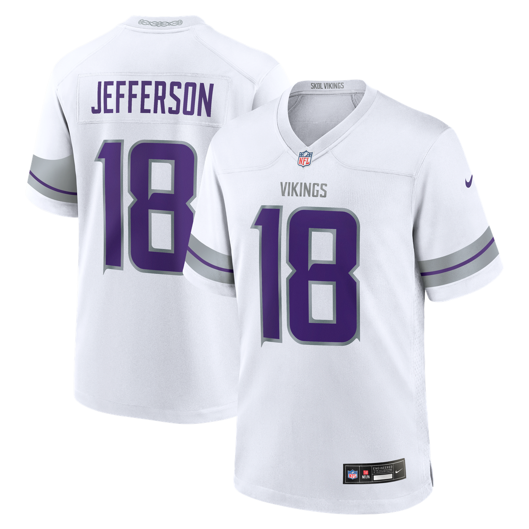 Men's Minnesota Vikings Justin Jefferson Nike White Alternate Game Player Jersey