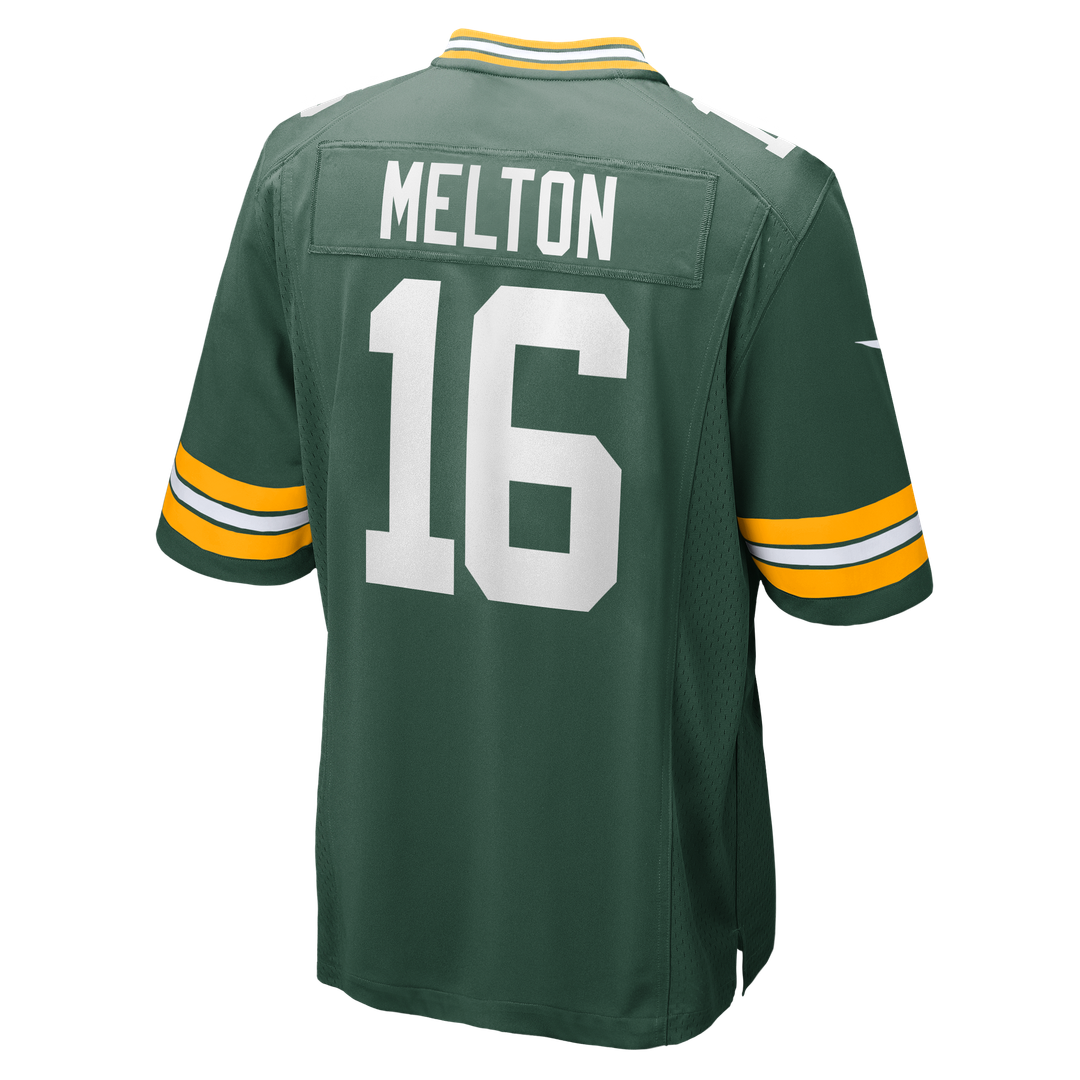 Men's Green Bay Packers Bo Melton Nike  Green Team Game Jersey