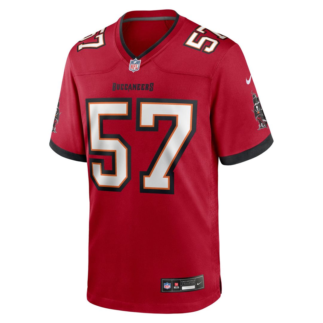 Men's Tampa Bay Buccaneers John Bullock Nike  Red Team Game Jersey