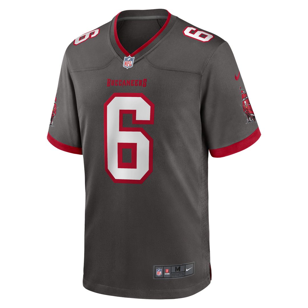 Men's Tampa Bay Buccaneers Baker Mayfield Nike Pewter Alternate Game Player Jersey