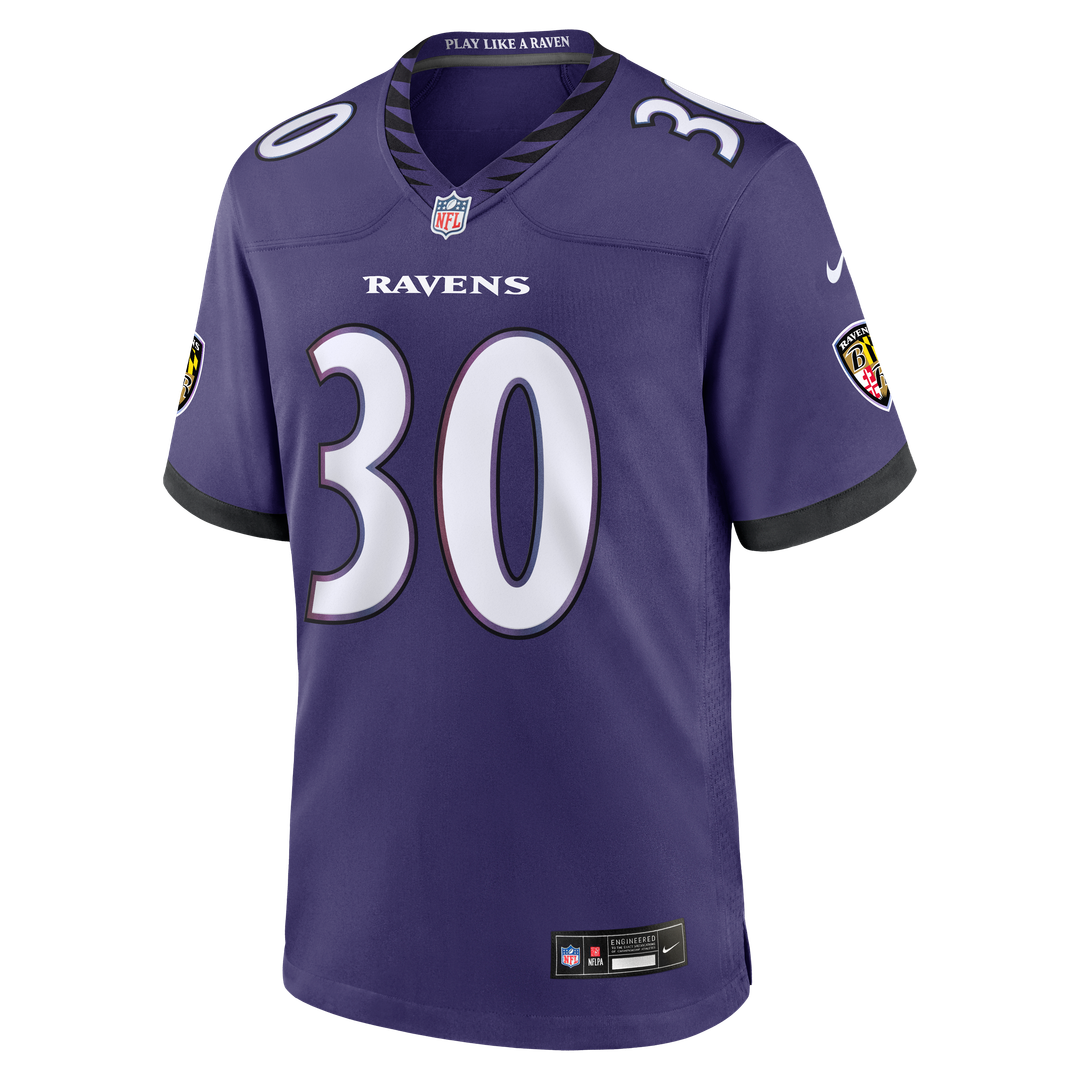 Men's Baltimore Ravens Ryan Eckley Nike Purple Team Game Jersey