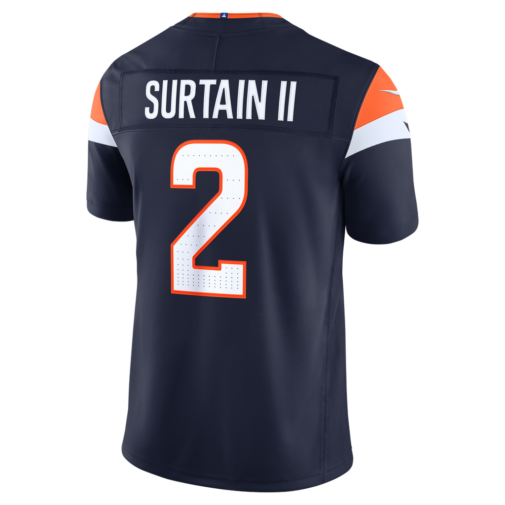 Men's Denver Broncos Pat Surtain II Nike White Vapor F.U.S.E. Stitched Limited Jersey