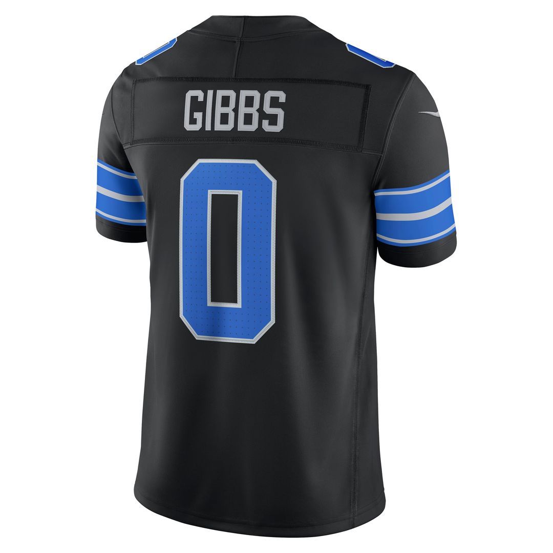 Men's Detroit Lions Jahmyr Gibbs Nike Black Alternate Vapor F.U.S.E. Stitched Limited Jersey