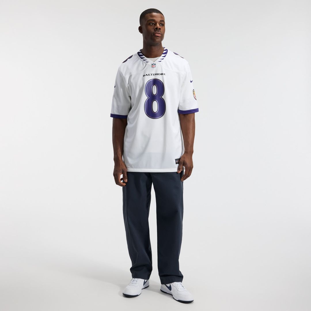 Men's Baltimore Ravens Lamar Jackson Nike White Game Jersey
