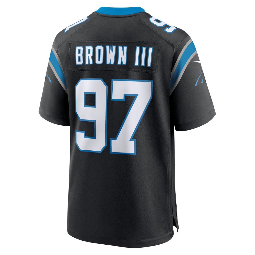 Men's Carolina Panthers Bobby Brown III Nike  Black Team Game Jersey