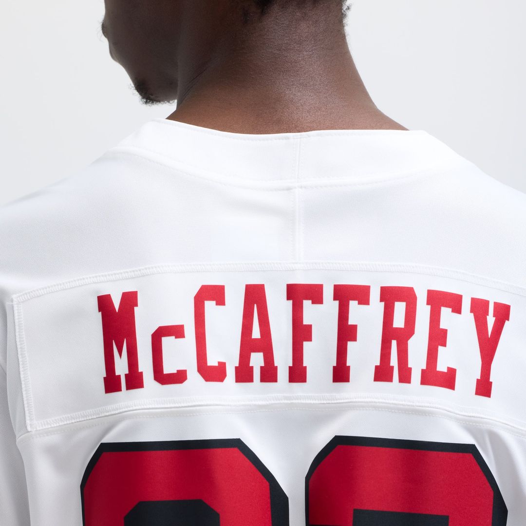 Men's San Francisco 49ers Christian McCaffrey Nike White Vapor F.U.S.E. Limited 2nd Alternate Jersey