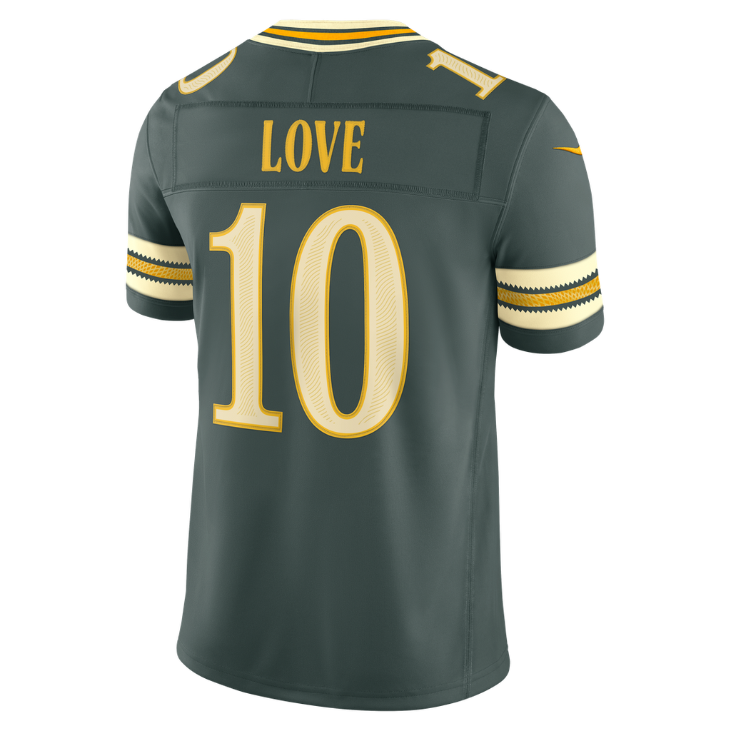 Men's Green Bay Packers Jordan Love Nike Green 2026 Rivalries Collection Stitched Limited Jersey