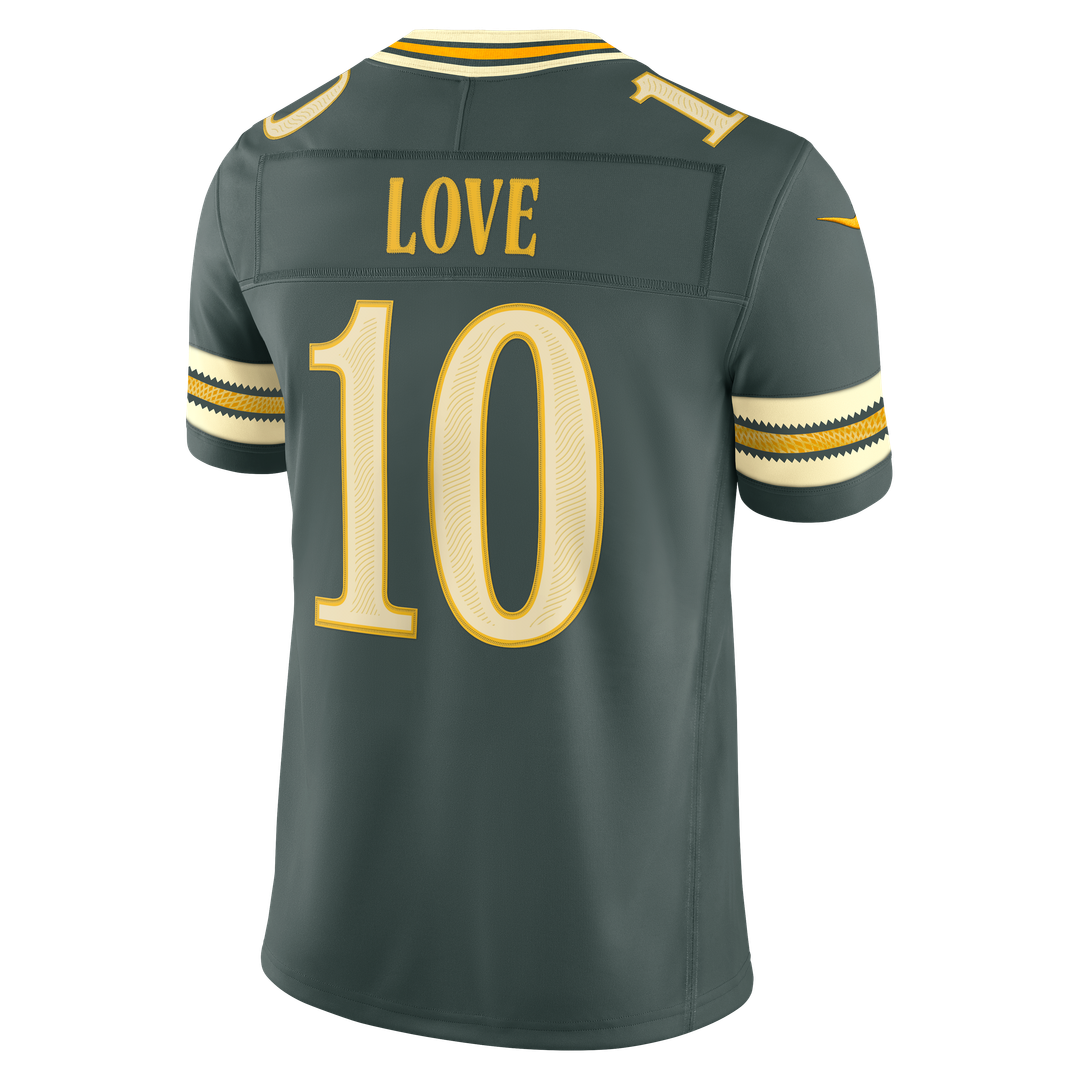 Men's Green Bay Packers Jordan Love Nike Green 2026 Rivalries Collection Stitched Limited Jersey