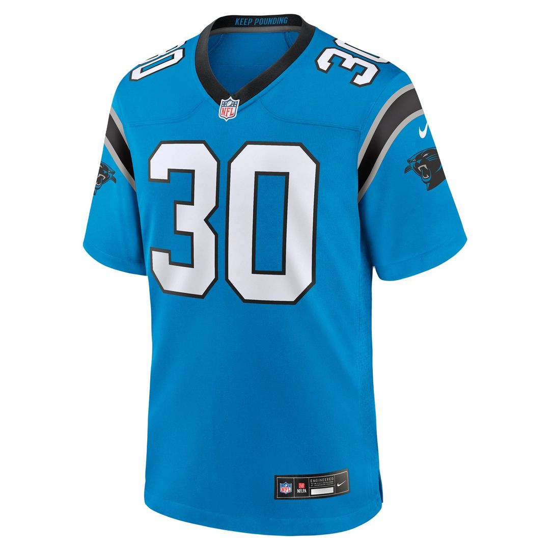 Men's Carolina Panthers Chuba Hubbard Nike Blue Alternate Game Jersey
