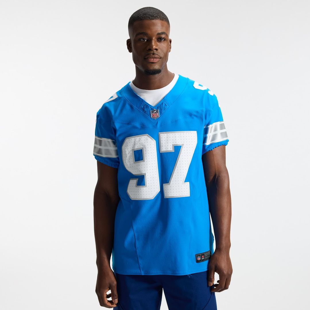 Men's Detroit Lions Aidan Hutchinson Nike Blue Alternate Vapor F.U.S.E. Elite Jersey