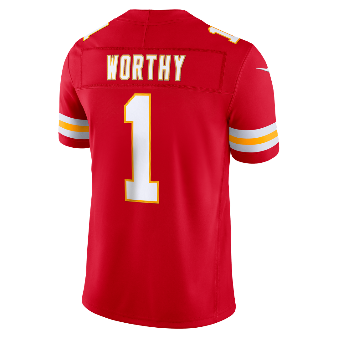 Men's Kansas City Chiefs Xavier Worthy Nike Red Team Vapor F.U.S.E. Stitched Limited Jersey