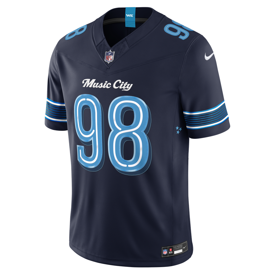 Men's Tennessee Titans Jeffery Simmons Nike Navy 2026 Rivalries Collection Stitched Limited Jersey