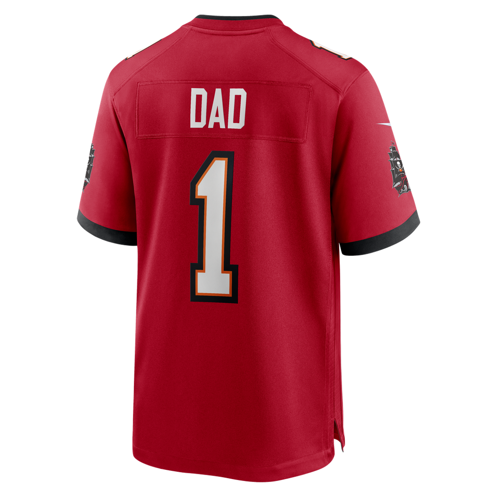 Men's Tampa Bay Buccaneers Number 1 Dad Nike Red Game Jersey