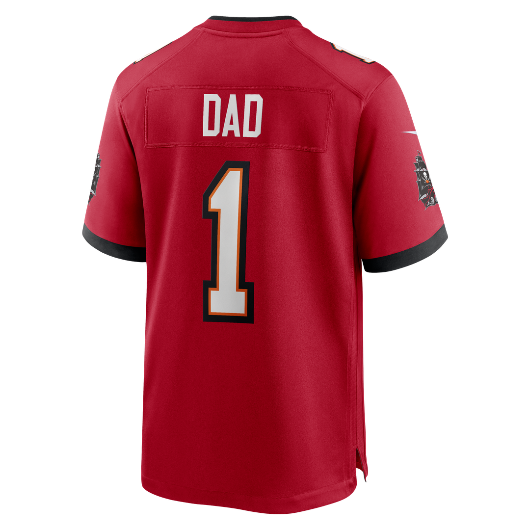 Men's Tampa Bay Buccaneers Number 1 Dad Nike Red Game Jersey