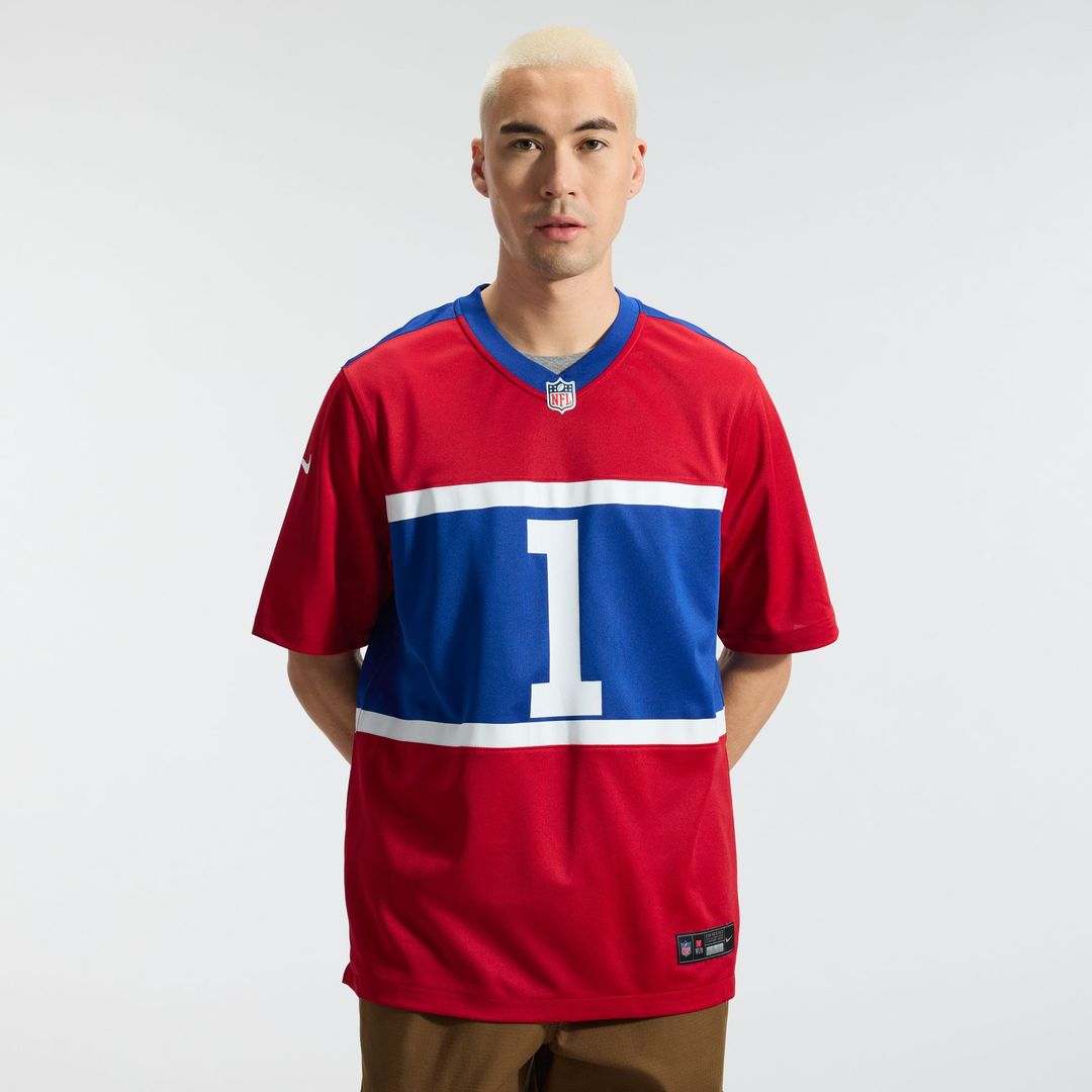 Men's New York Giants Malik Nabers Nike Century Red Alternate Game Jersey