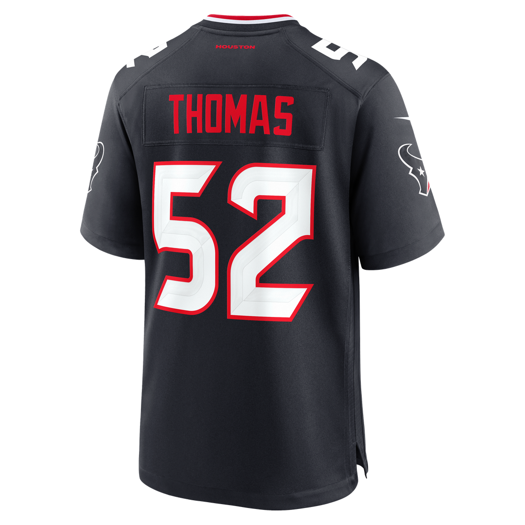 Men's Houston Texans Xavier Thomas Nike  Navy Team Game Jersey