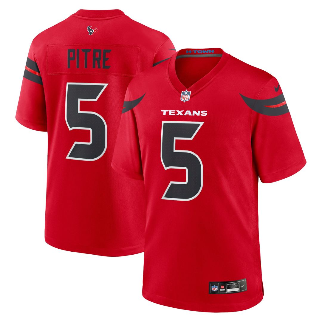 Men's Houston Texans Jalen Pitre Nike Navy Game Jersey