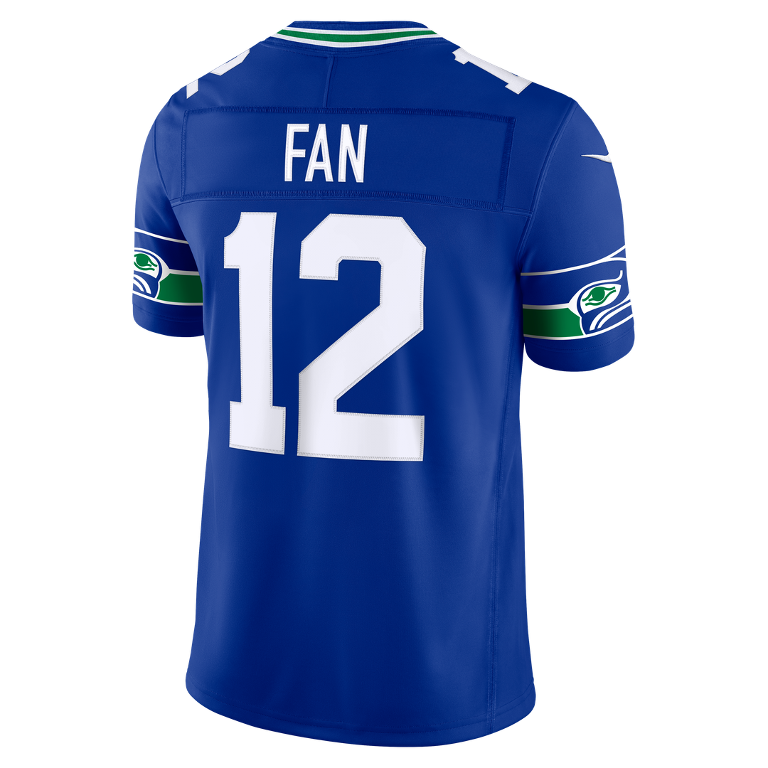 Men's Seattle Seahawks 12s Nike Royal Alternate Vapor F.U.S.E. Stitched Limited Jersey