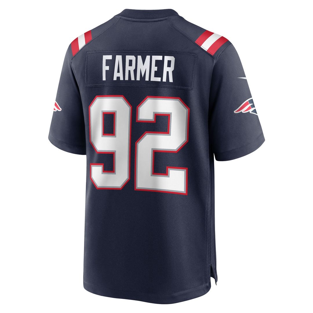 Men's New England Patriots Joshua Farmer Nike  Navy Team Game Jersey