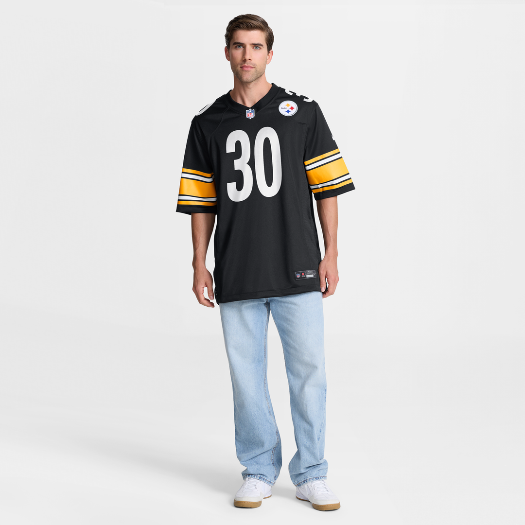 Men's Pittsburgh Steelers Jaylen Warren Nike Black Game Player Jersey