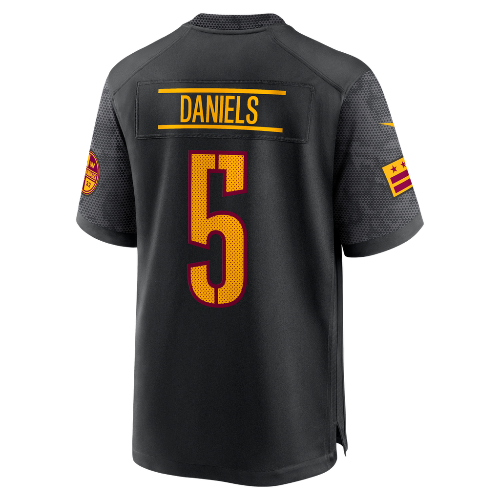 Men's Washington Commanders Jayden Daniels Nike Black Alternate Game Player Jersey
