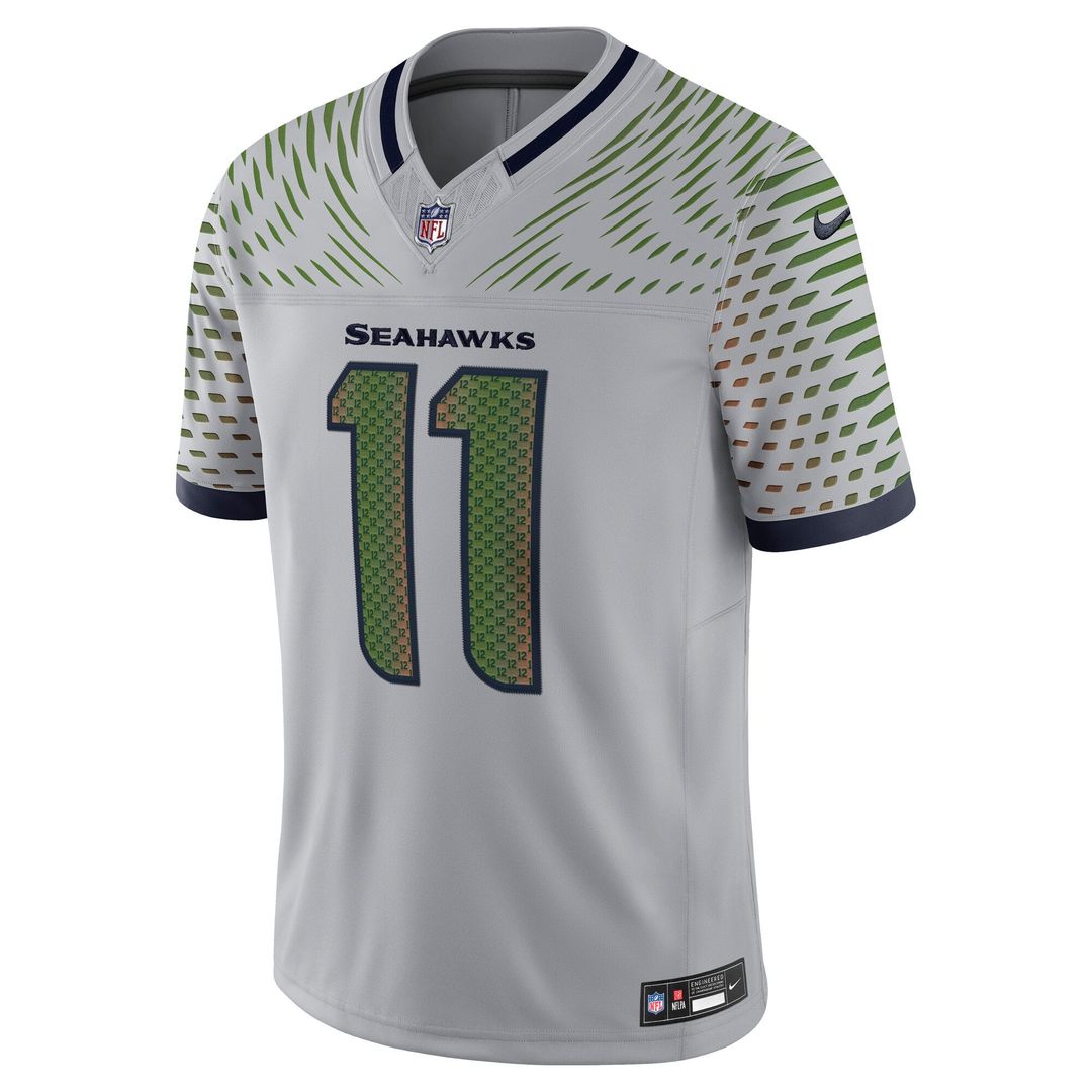 Men's Seattle Seahawks Jaxon Smith-Njigba Nike Gray Rivalries Collection Stitched Limited Jersey
