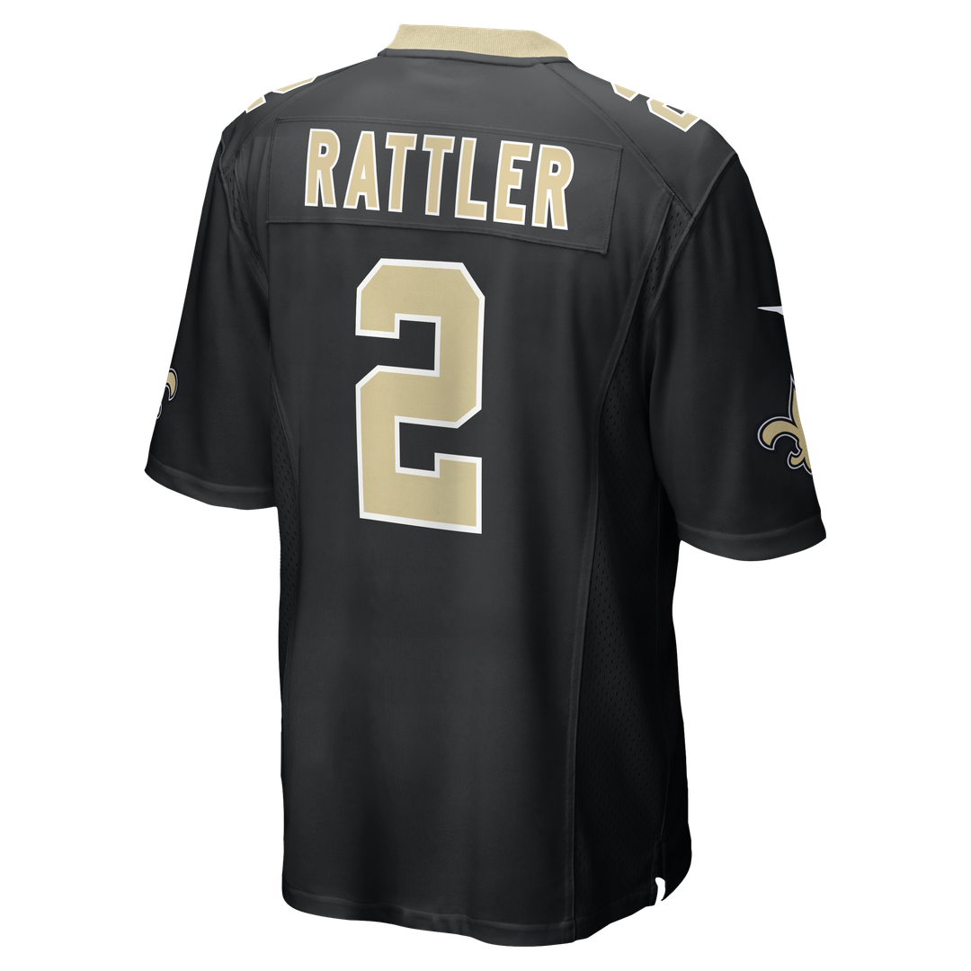 Men's New Orleans Saints Spencer Rattler Nike  Black Team Game Jersey