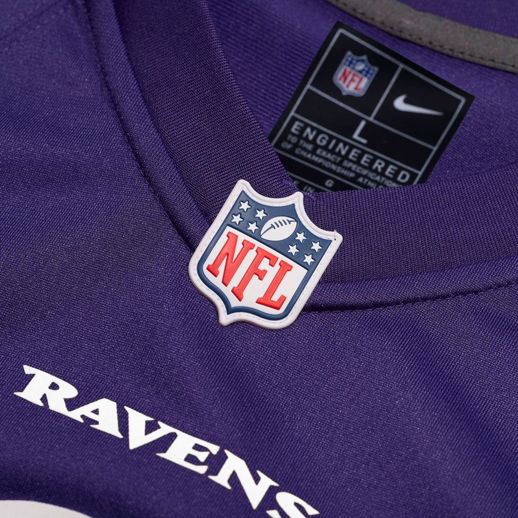 Men's Baltimore Ravens Justice Hill Nike Purple Game Jersey