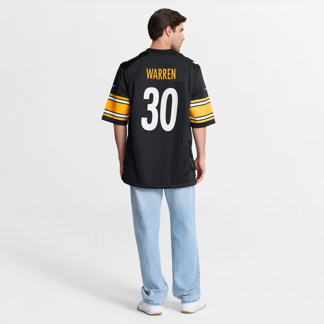Men's Pittsburgh Steelers Jaylen Warren Nike Black Game Player Jersey