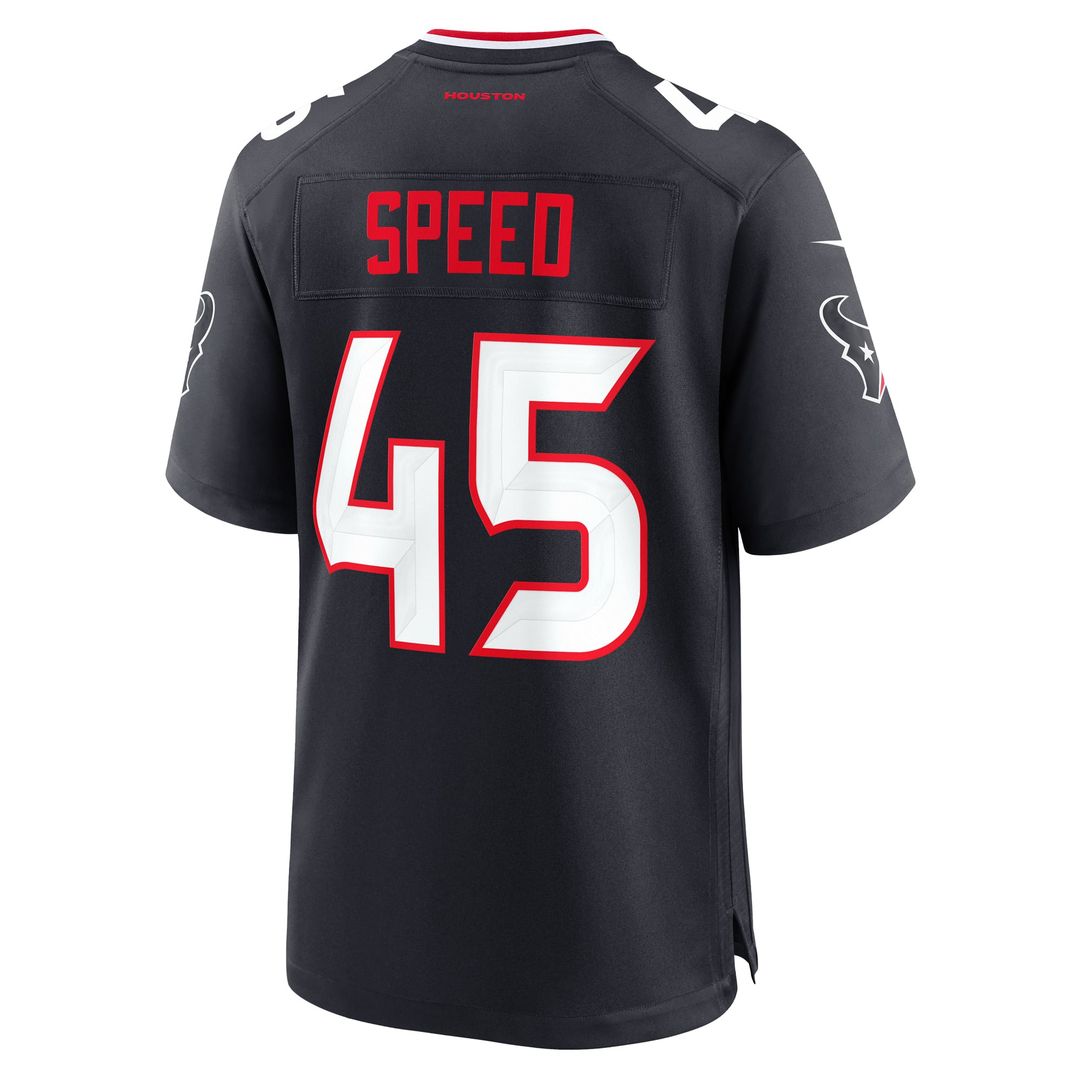 Men's Houston Texans E.J. Speed Nike  Navy Team Game Jersey