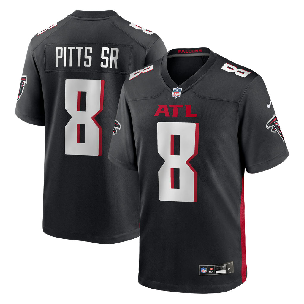 Men's Atlanta Falcons Kyle Pitts Sr. Nike Black Team  Game Jersey
