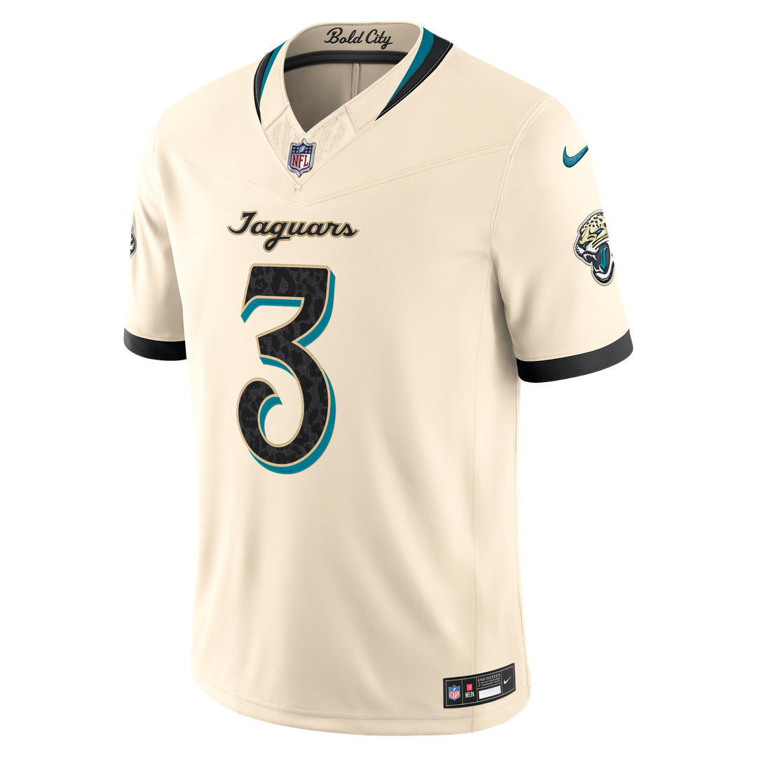 Men's Jacksonville Jaguars Jakobi Meyers Nike Natural 2026 Rivalries Collection Stitched Limited Jersey