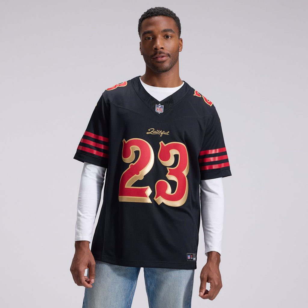 Men's San Francisco 49ers Christian McCaffrey Nike Black Rivalries Collection Stitched Limited Jersey