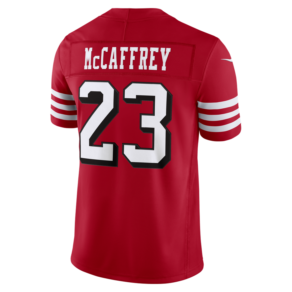 Men's San Francisco 49ers Christian McCaffrey Nike Scarlet Alternate Vapor F.U.S.E. Stitched Limited Jersey