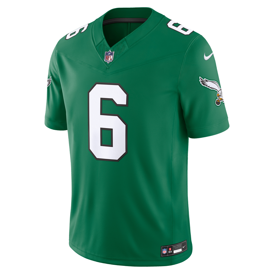 Men's Philadelphia Eagles DeVonta Smith Nike Kelly Green Alternate Vapor F.U.S.E. Stitched Limited Jersey