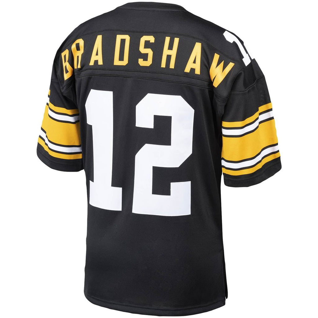 Men's Pittsburgh Steelers Terry Bradshaw Mitchell & Ness Black Authentic Throwback Retired Player Jersey