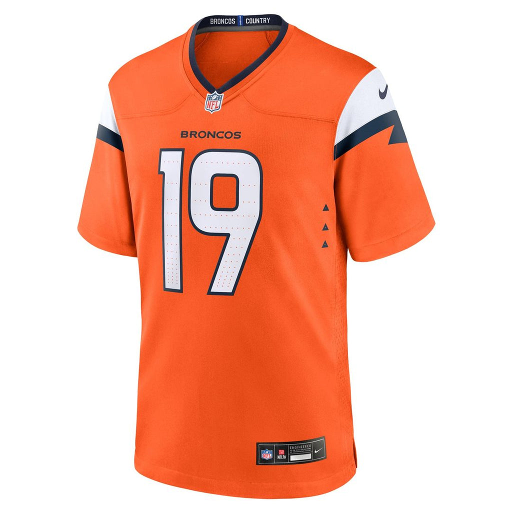 Men's Denver Broncos Marvin Mims Jr Nike  Orange Team Game Jersey
