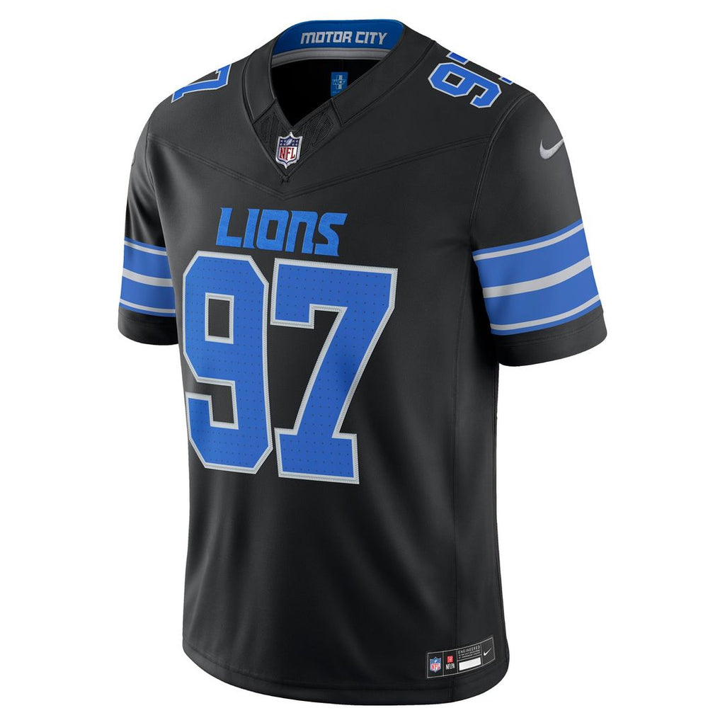 Men's Detroit Lions Aidan Hutchinson Nike Black Alternate Vapor F.U.S.E. Stitched Limited Jersey