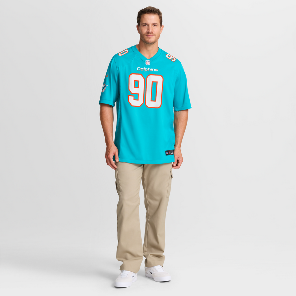 Men's Miami Dolphins Kenneth Grant Nike Aqua Team Game Jersey