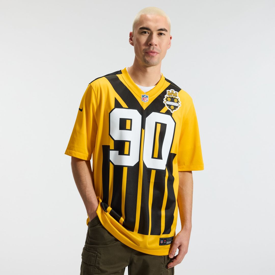 Men's Pittsburgh Steelers T.J. Watt Nike Gold Alternate 1933 Throwback Game Jersey
