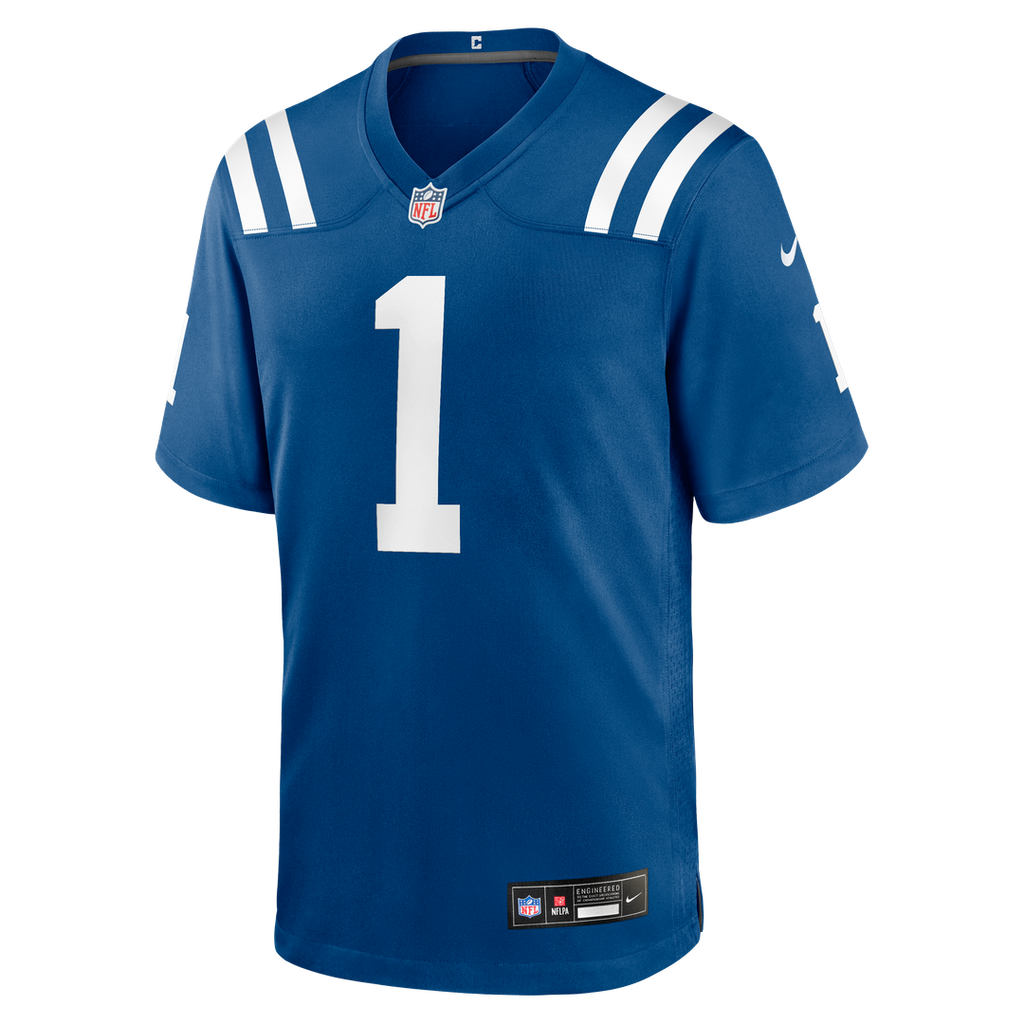 Men's Indianapolis Colts Number 1 Groom Nike Royal Game Jersey