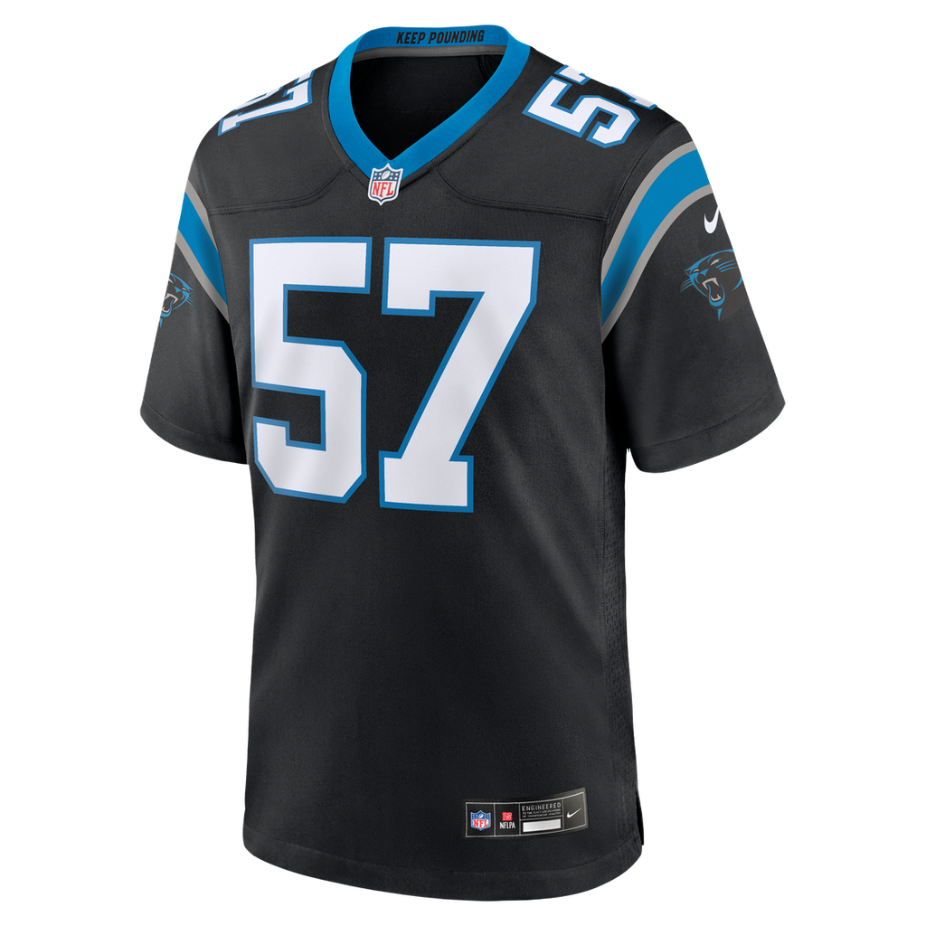 Men's Carolina Panthers Monroe Freeling Nike Black Team Game Jersey