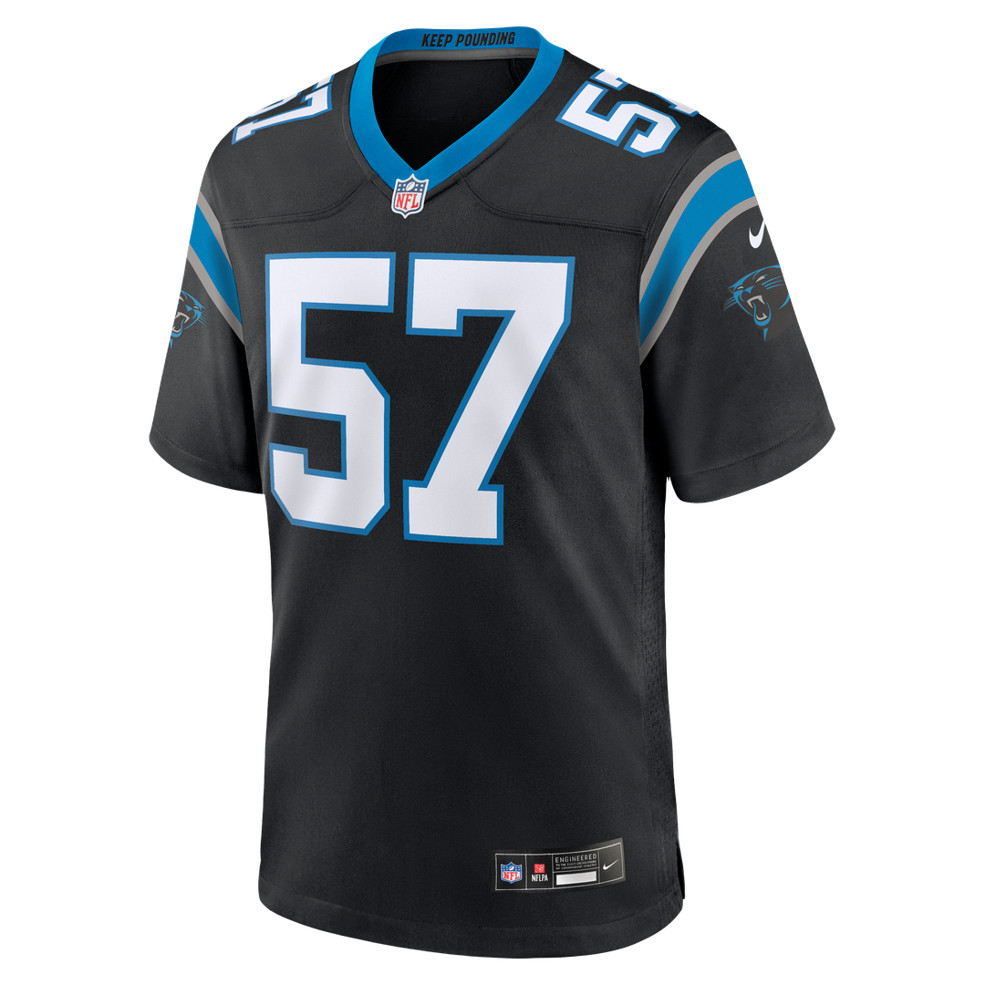 Men's Carolina Panthers Monroe Freeling Nike Black Team Game Jersey