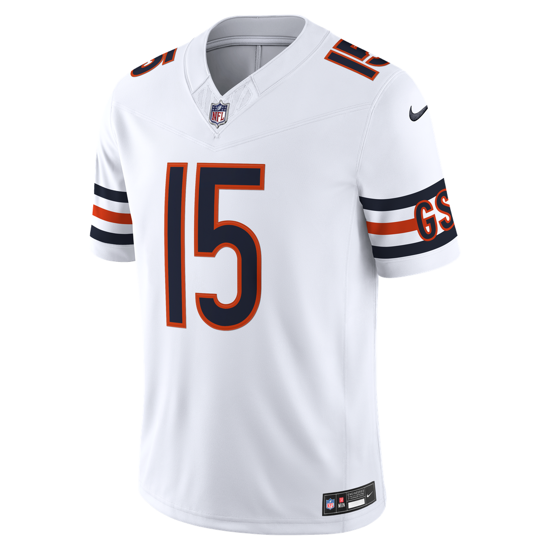 Men's Chicago Bears Rome Odunze Nike White Vapor F.U.S.E. Stitched Limited Jersey