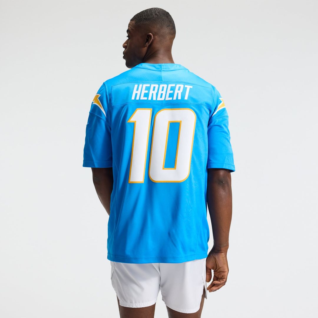Men's Los Angeles Chargers Justin Herbert Nike Powder Blue Team Vapor F.U.S.E. Stitched Limited Jersey