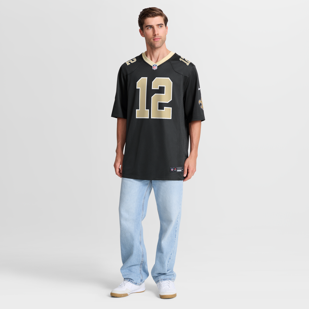 Men's New Orleans Saints Chris Olave Nike Black Player Game Jersey
