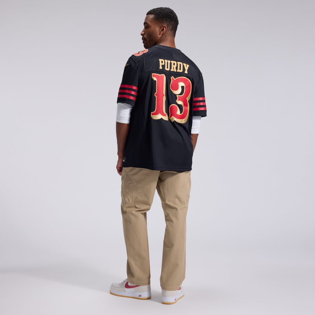 Men's San Francisco 49ers Brock Purdy Nike Black Rivalries Collection Stitched Limited Jersey