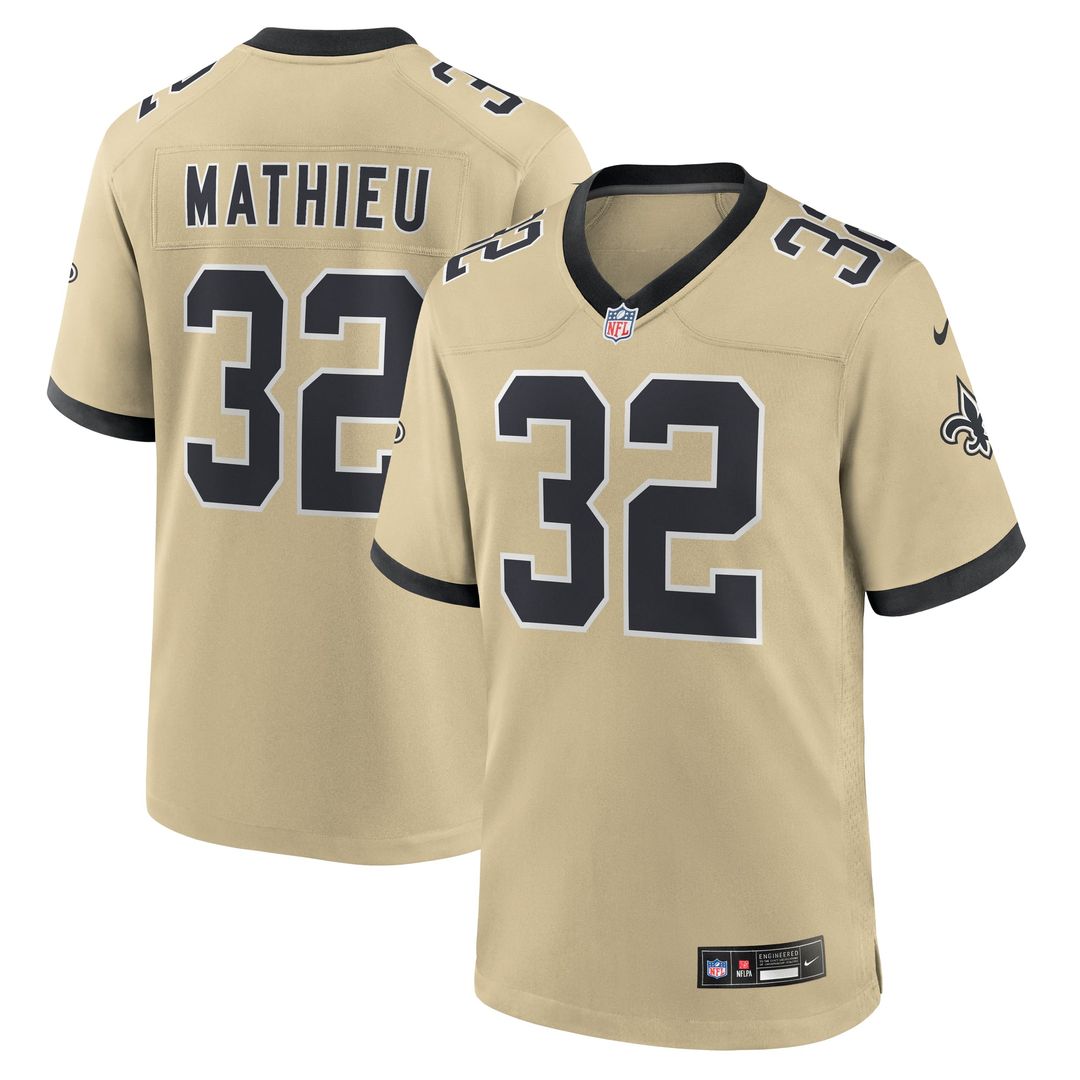 Men's New Orleans Saints Tyrann Mathieu Nike Gold Gameday Golds Alternate Game Player Jersey