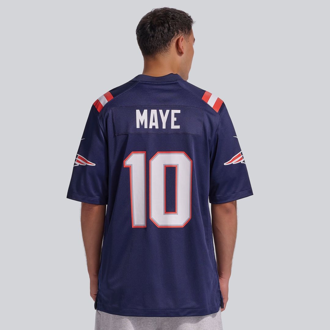 Men's New England Patriots Drake Maye Nike White  Player Game Jersey