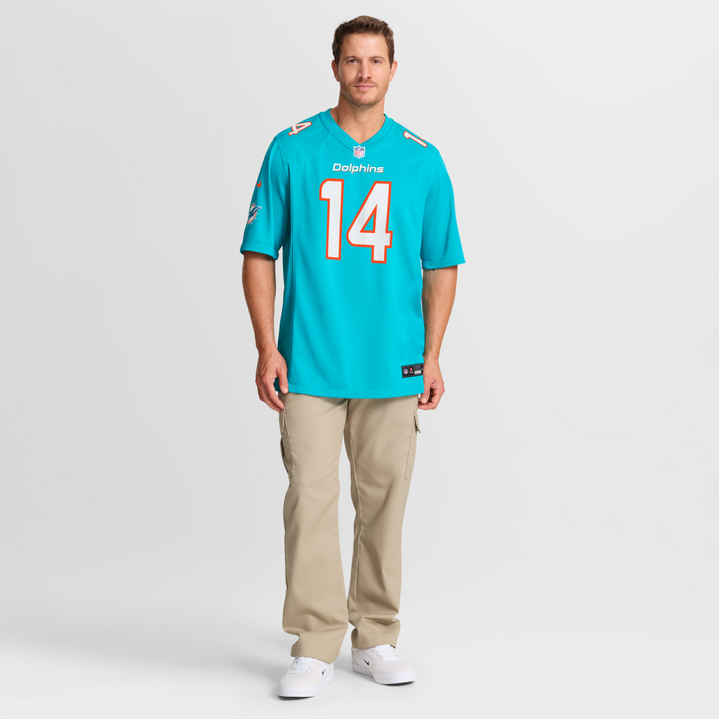 Men's Miami Dolphins Quinn Ewers Nike  Aqua Team Game Jersey